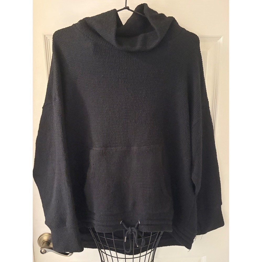 Member's Mark Women's XXL Black Textured Cowl Neck Pullover Drawstring Hem